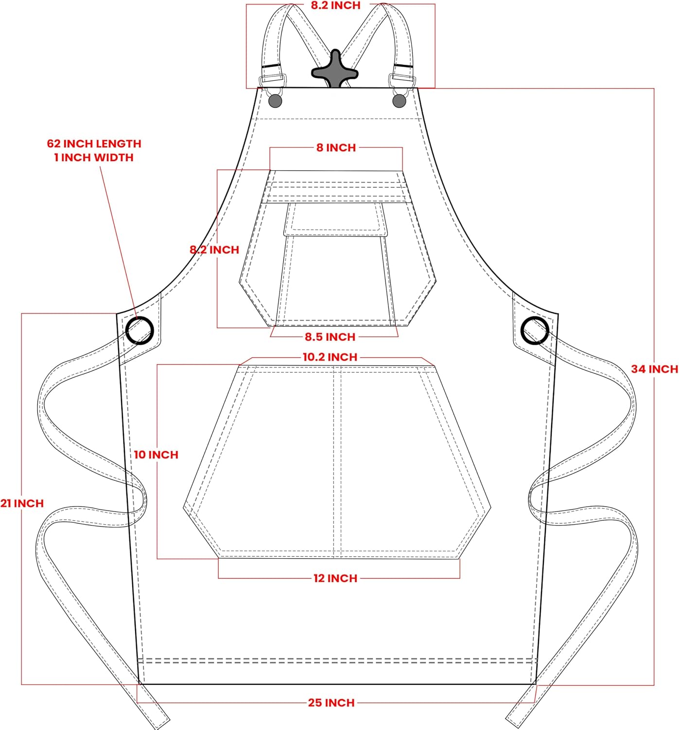 LEATHER VILLAGE Denim Apron with Pockets for Barista Hair Stylist Gardening Women Hairdresser Jean Work Apron Cross