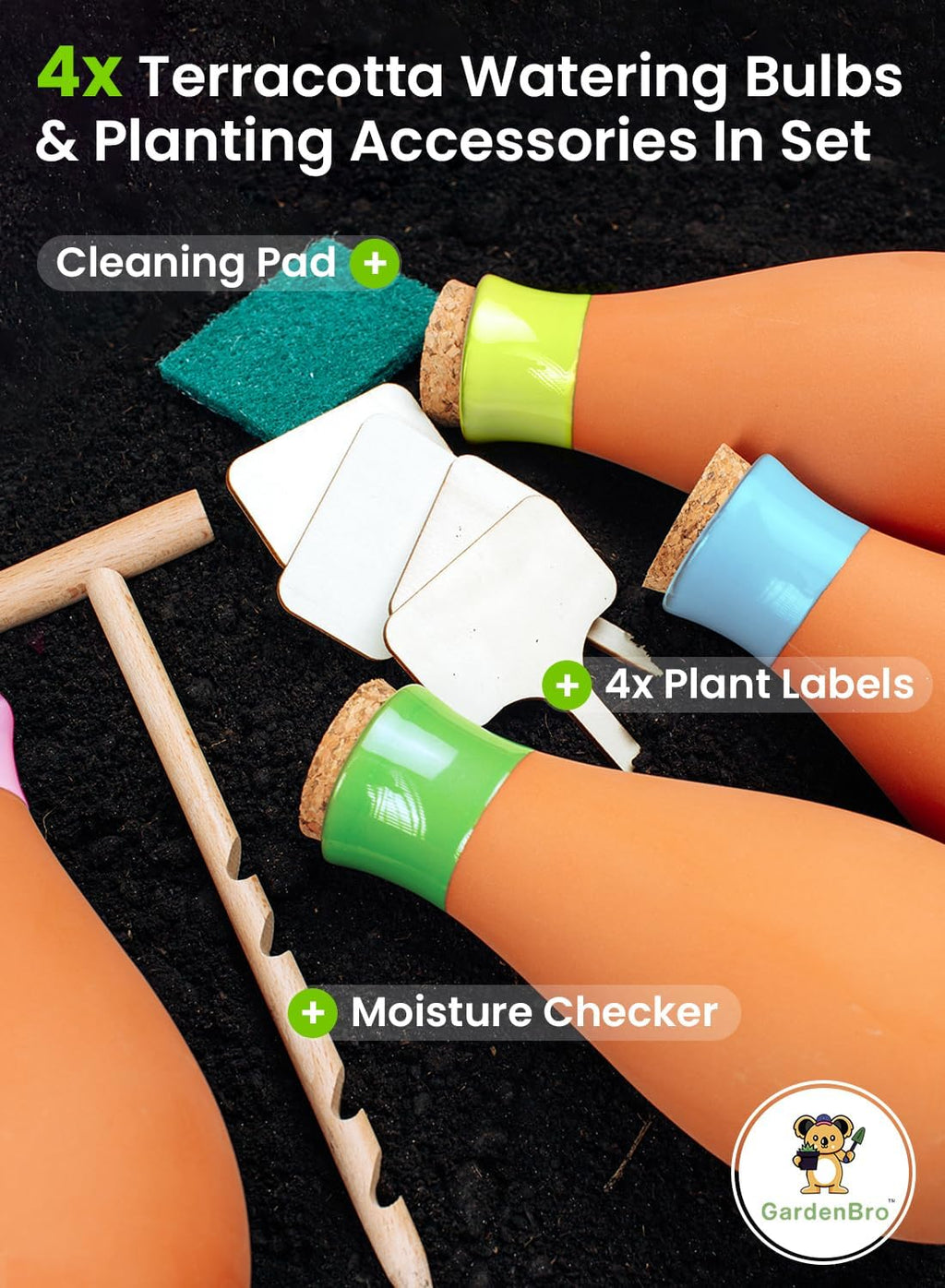 4 Pcs Ollas Terracotta Watering Pots Large - 14 Oz Self Watering Planter Insert Olla Watering System For 1-week Easy To