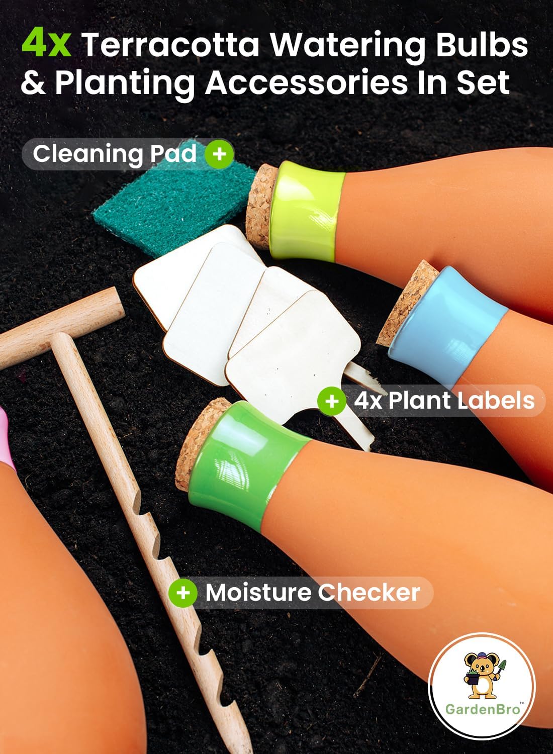 4 Pcs Ollas Terracotta Watering Pots Large - 14 Oz Self Watering Planter Insert Olla Watering System For 1-week Easy To