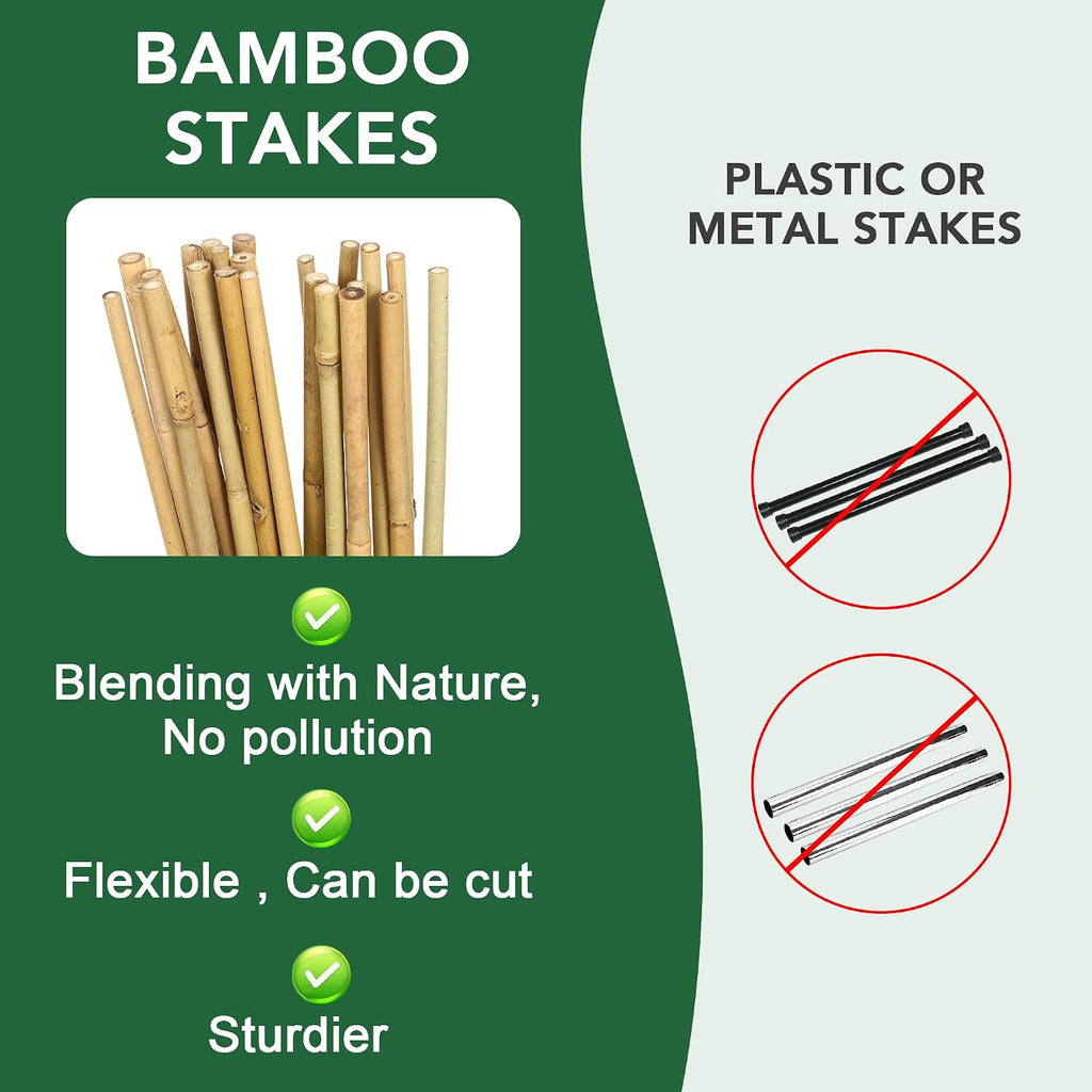4 Pack Natural Bamboo U-Shaped Trellis 4 Feet, Oltara Plant Support Trellis for Outdoor and Indoor Climbing Plants