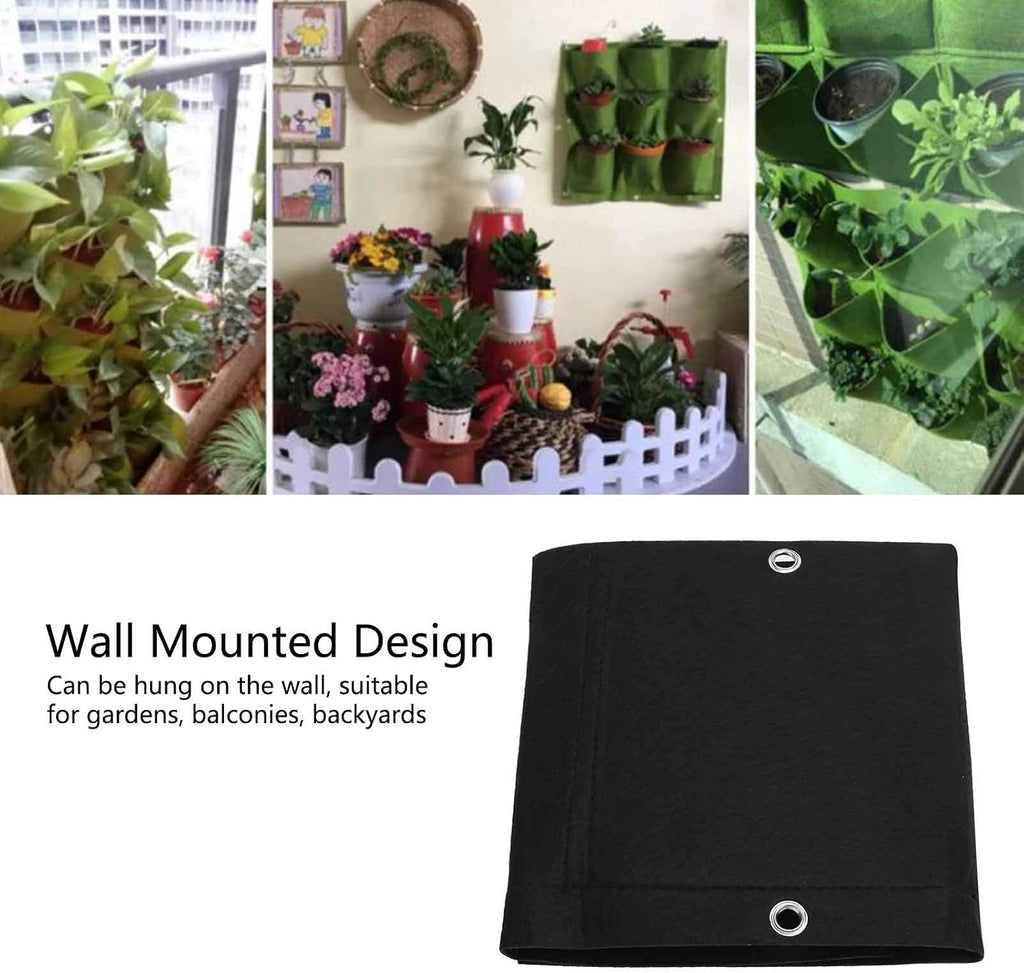 Vertical Garden Wall Hanging Planter with 3 Pockets 5Pcs Plant Growing Bags Wall Mounted Degradable 3Pockets Planter