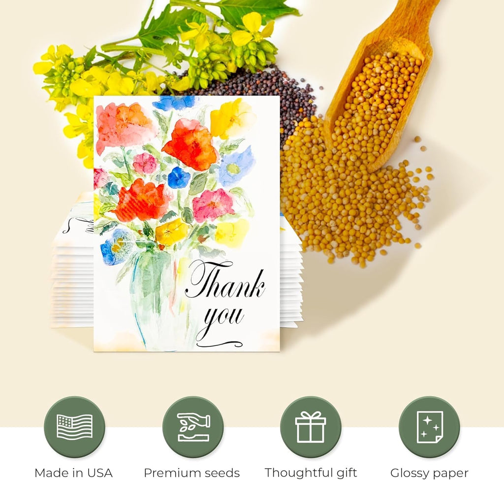 25 Wildflower Seed Packets - Thank You Gifts for Guests - Engagement Party Decorations - Wild Flower Seeds Throw and