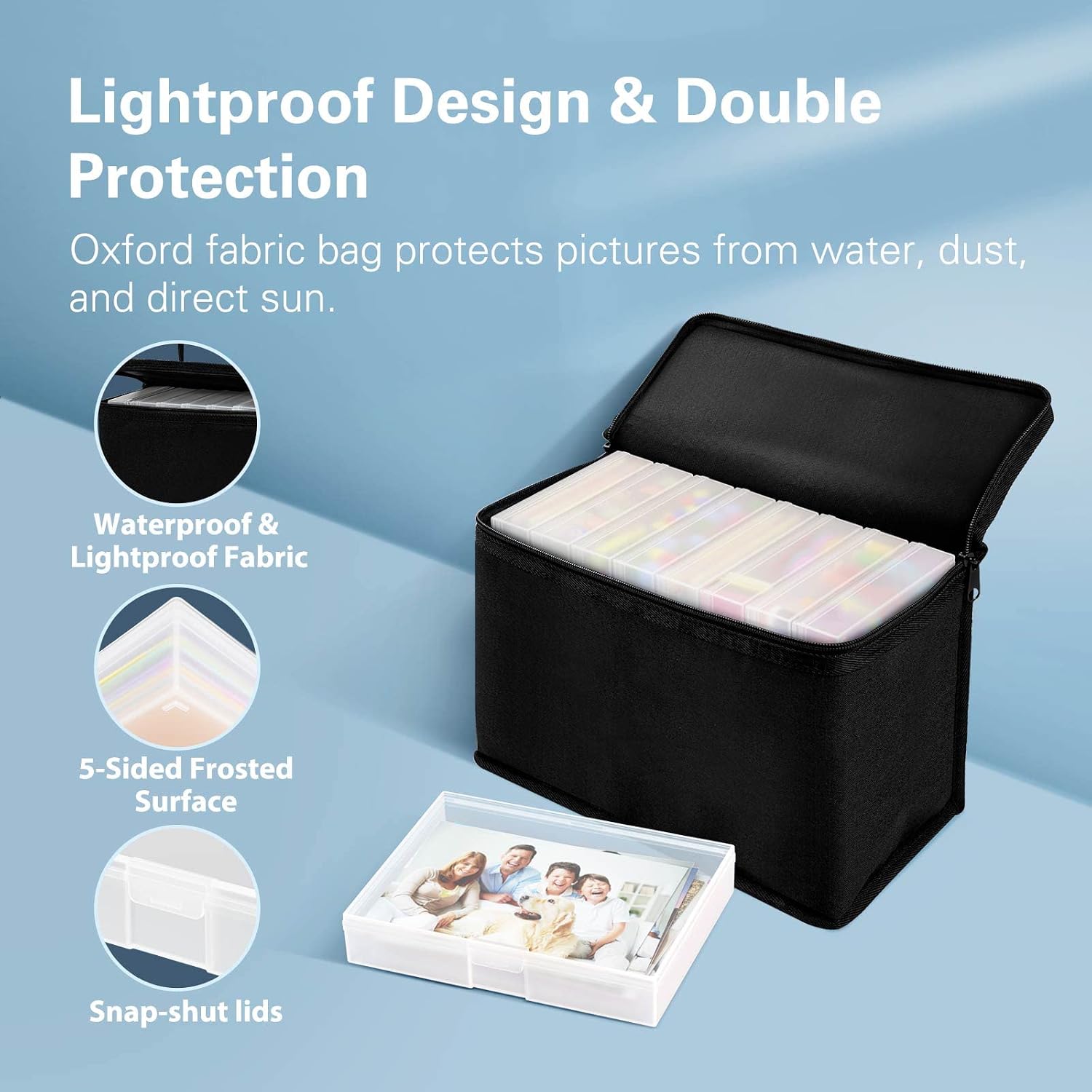 Barhon Photo Storage Boxes Set - 8 Pack 4x6 and 8 Pack 5x7, Photos Case Containers with Bag, Multi-Sized Seed Organizer