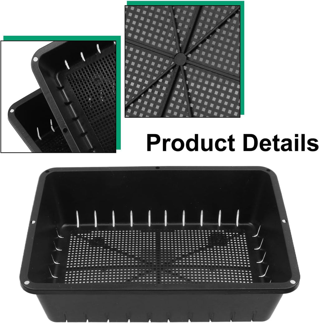 25 Pack Seed Starter Trays 10 x 7 inches Microgreens Growing Trays with Mesh Bottom for Germination, Hydroponic &