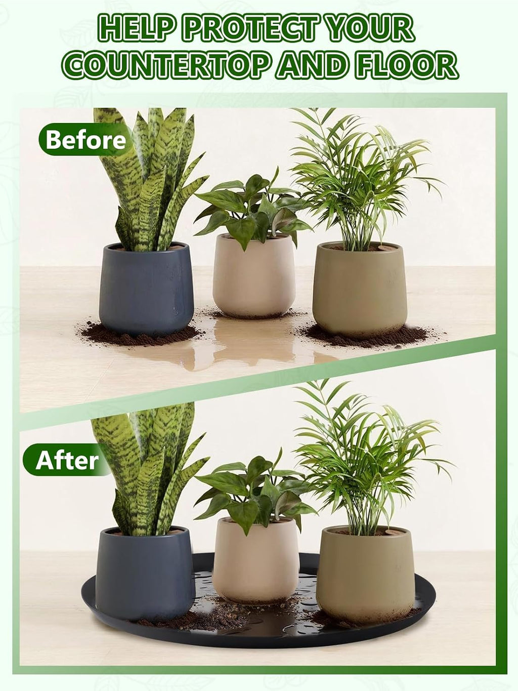Kalolary 2 Pack Plant Saucer for Potted Plant 20 Inch Plant Pot Saucers | Silicone Plant Trays Plant Saucer Growing