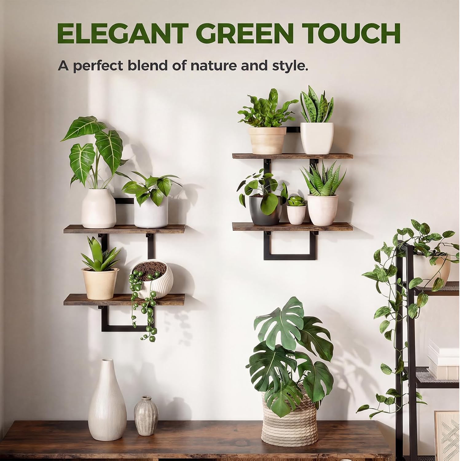 Bamworld Floating Shelves for Wall Planters Indoor Hanging Plant Shelves | Plant Holder Wall Decor Plant Stand Indoor