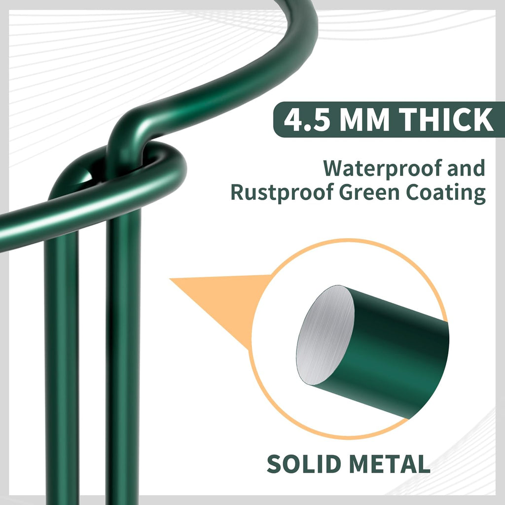 TCBWFY 10 Pack Garden Supports for Plants Metal 10" Wide x 24" High Interlock Half Round Garden Plant Support Ring