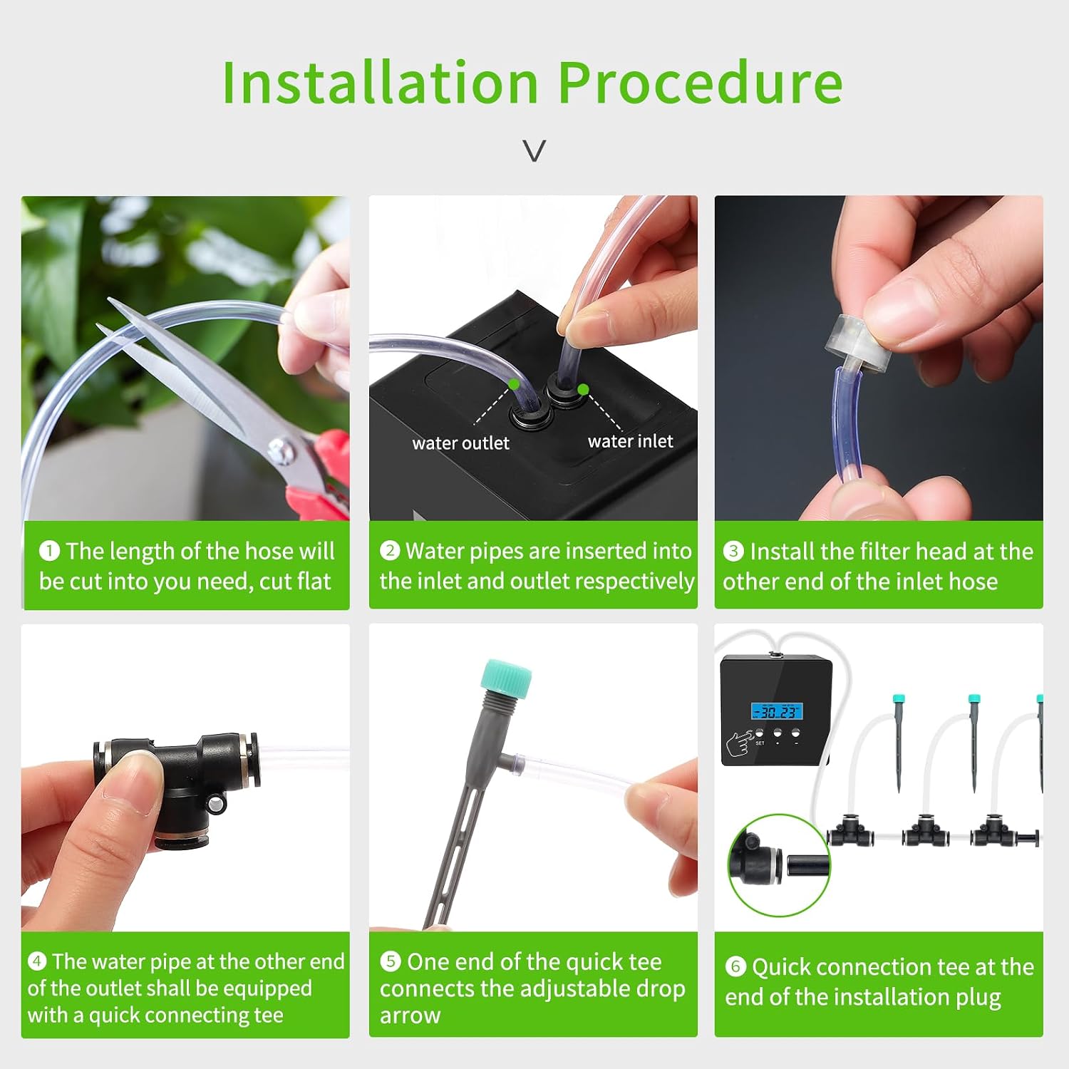 Automatic drip Irrigation System，DIY Indoor Plant Watering System,Self-Priming Pump, programmable Timer, Indoor Pot