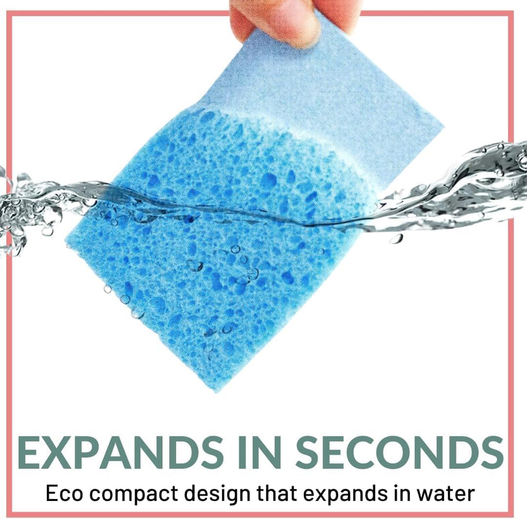 bioGo 30 Pack Compostable Pop-Up Sponges - Expanding, Non-Scratch, Plant-Based Dish - Bulk Color - Pop Up Sponge