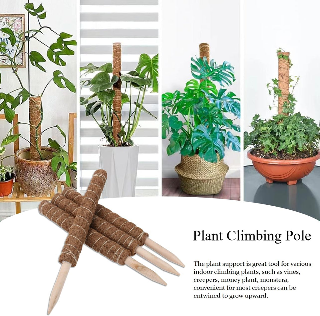 4PCS 45CM Coir Totem Pole for Climbing Plants, Moss Stick Plant Support Indoor Outdoor Garden Supplies