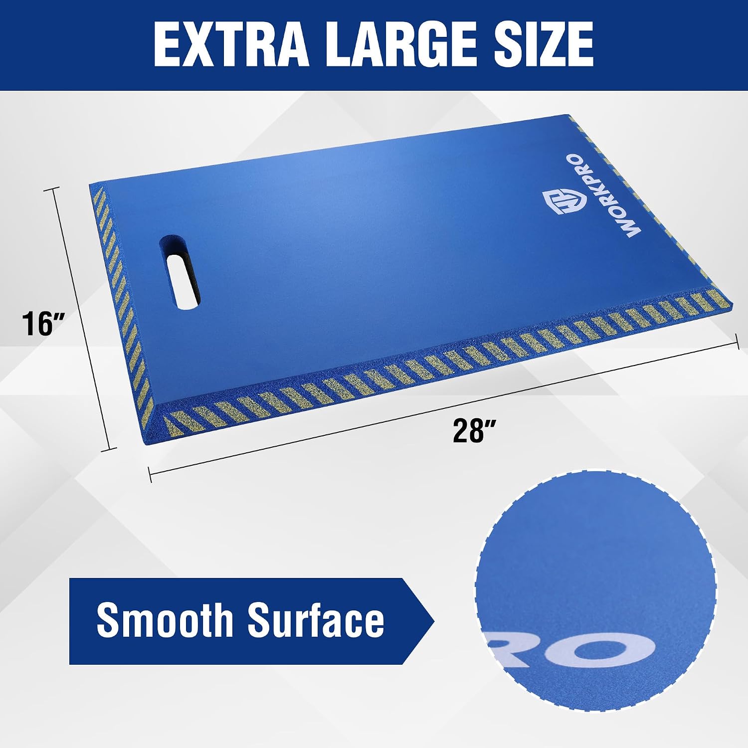 WORKPRO Extra Thick Kneeling Pad, Blue, 28 x 16 x 1.2in | Soft NBR Foam Knee Cushioning, Extra Large Foam Kneeler Mat