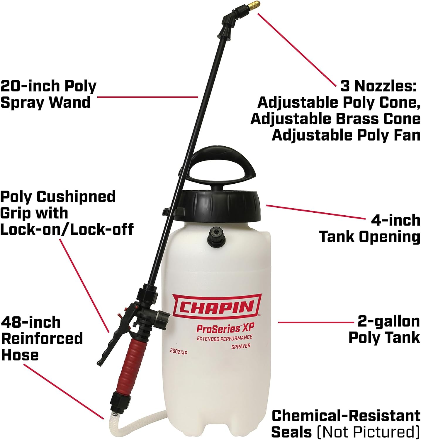 Chapin 2-Gallon Heavy-Duty Compression Sprayer | Chemical-resistant seals for weed killers, fertilizers, insecticides