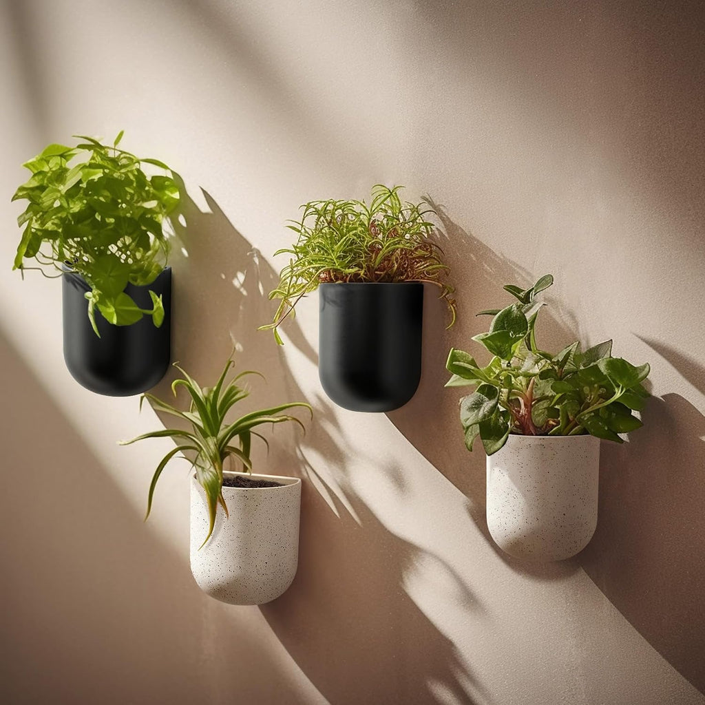 LA JOLIE MUSE Wall Hanging Planters for Indoor Plants，Hanging Flower Pots for Air Plants Succulent, Set of 2