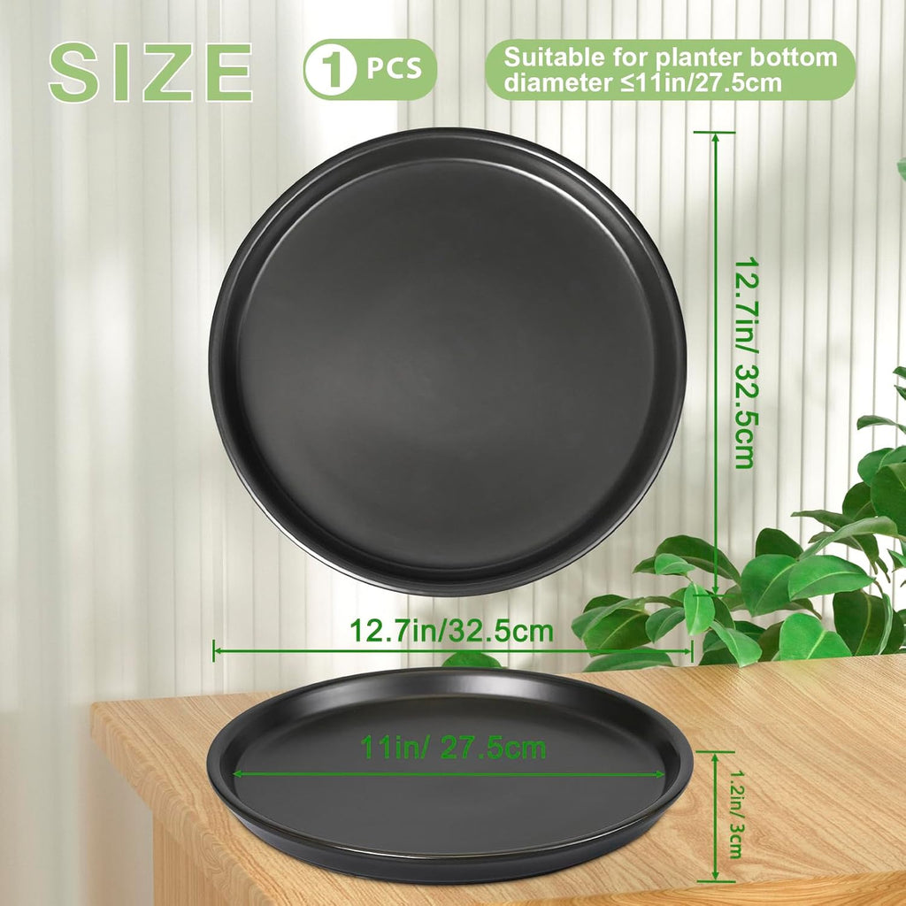 Flower Pot Saucer 12 Inch - Ceramic Plant Saucer for Outdoors Plant Drip Tray for Pots Indoor No Holes Large Plant