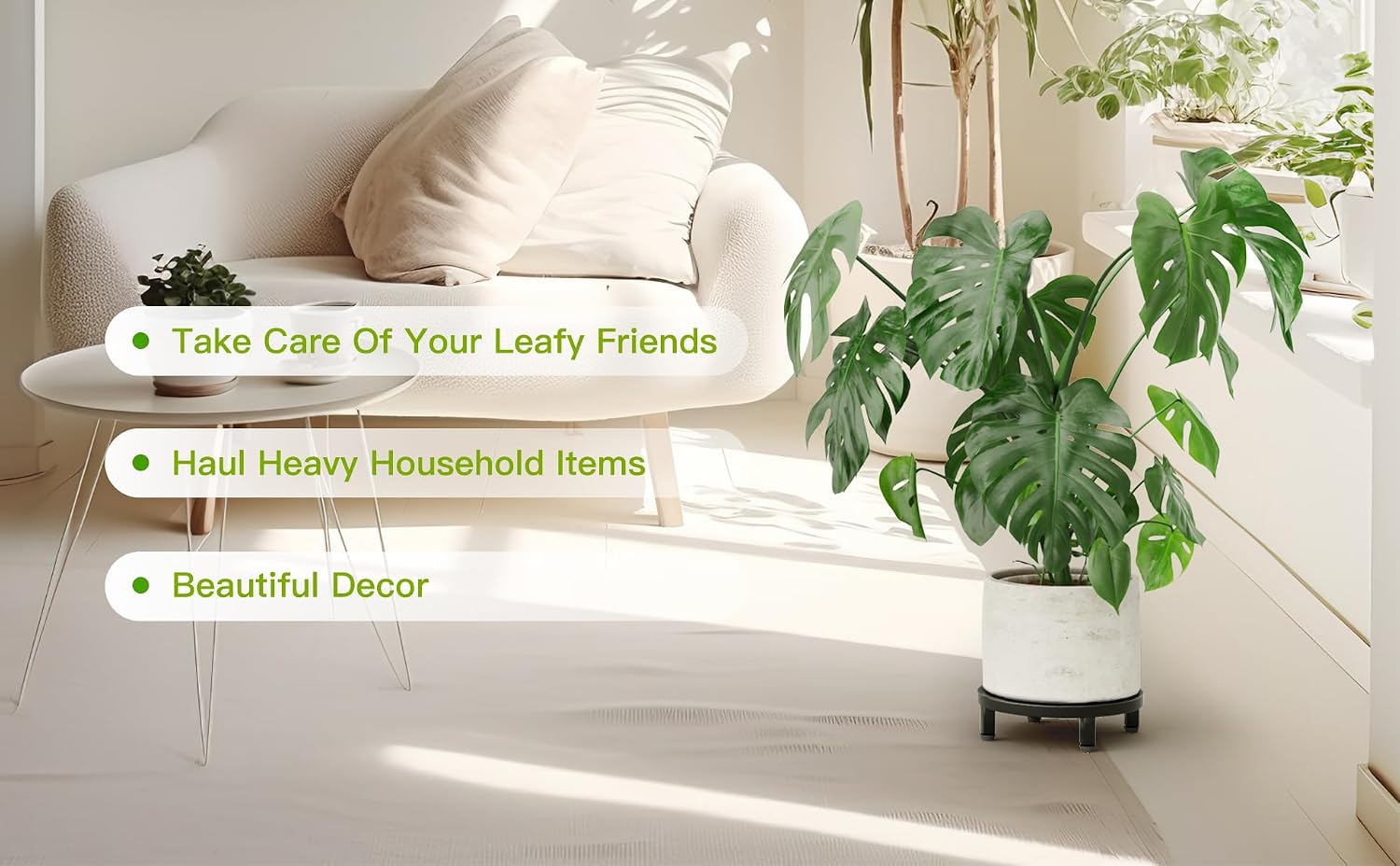 Zhongma 2 Pack 8.7" Fully Assembled Sturdy Potted Plant Stand Flower Pot Holder Heavy Duty Construction, Low Plant