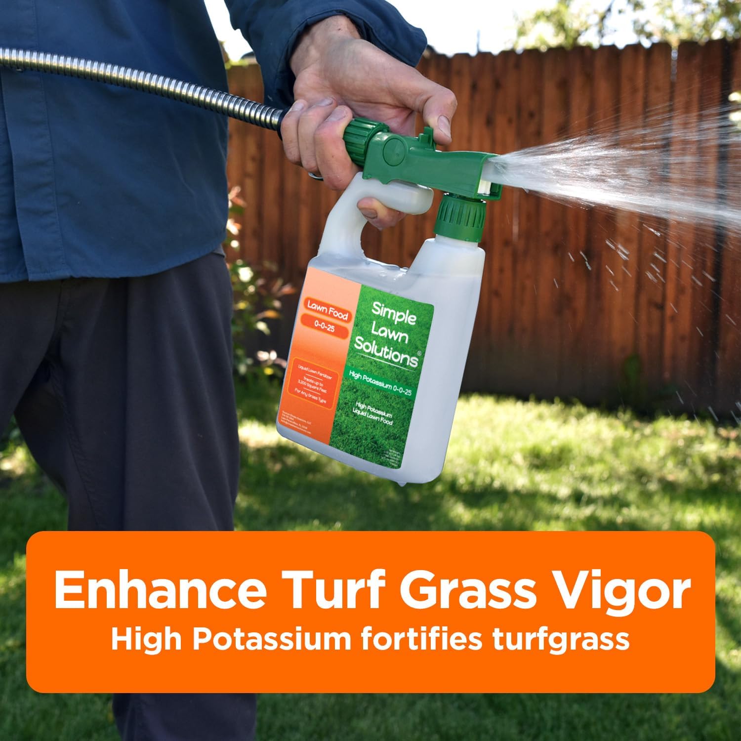 Simple Lawn Solutions - High Potassium Lawn Food Liquid Fertilizer 0-0-25 - Concentrated Spray - Turf Grass Vigor and