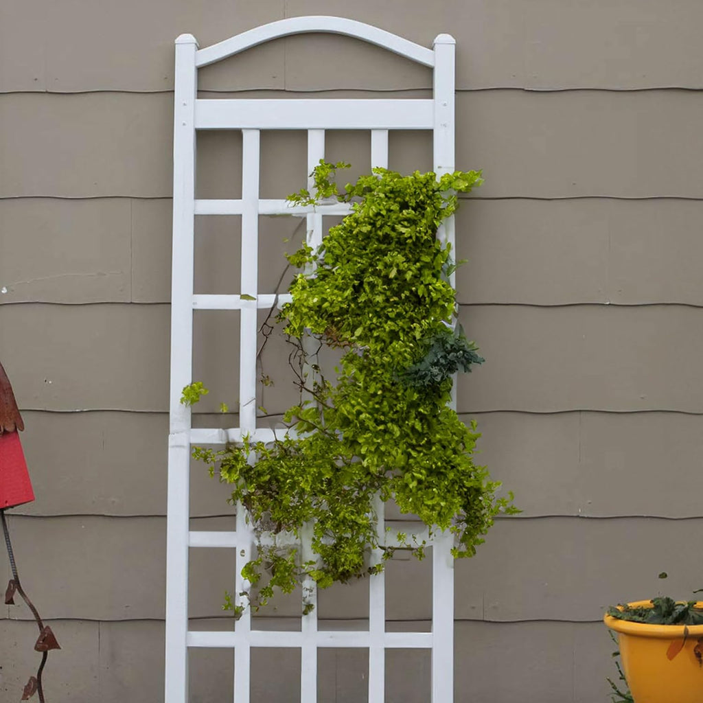 Dura-Trel Cambridge Wall Mounted Garden Vinyl Trellis, 28" x 75", White | Plant Support Frame for Climbing Vines