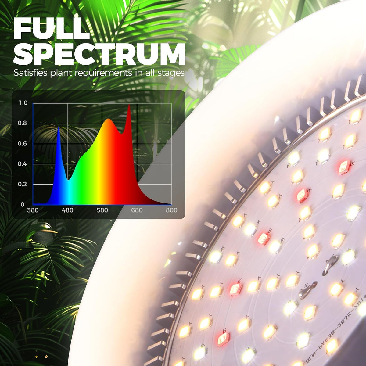 Barrina Hanging Grow Light Bulbs for Indoor Plant, 25W Full Spectrum, Timer | 4H/9H/14H, Hanging Grow Light Bulbs for