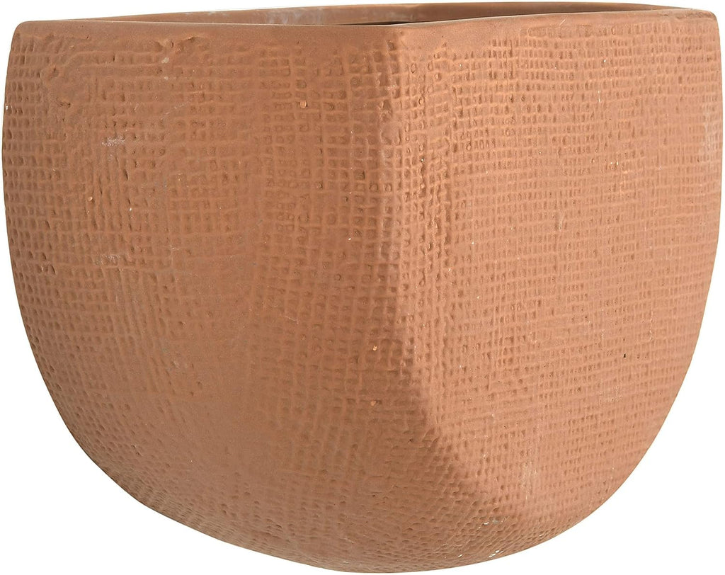 Main + Mesa Modern Boho Stoneware Wall Mount Planters, Terracotta, Set of 2 Sizes