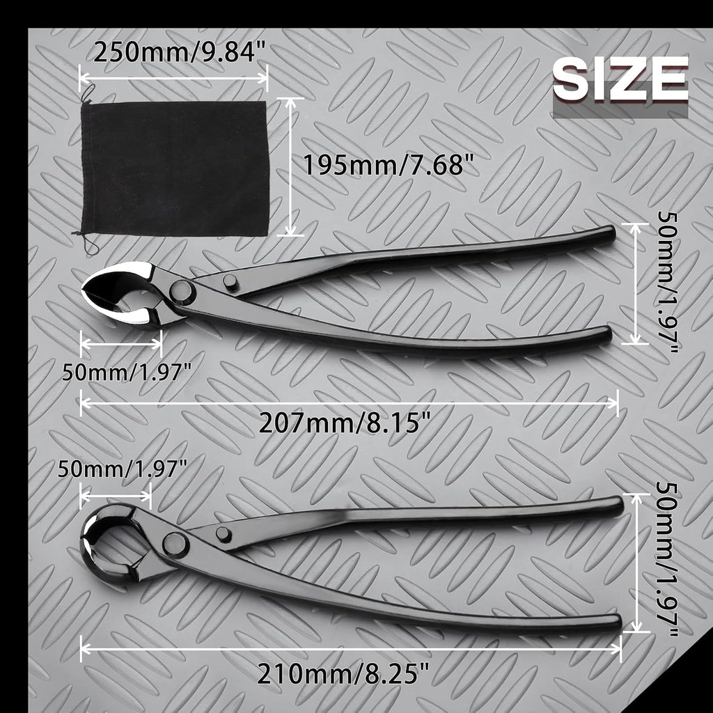 SPEEDWOX Bonsai Branch Tool Kit - Concave & Spherical Knob Cutters - Black, Modern Style - Ambidextrous, Stainless