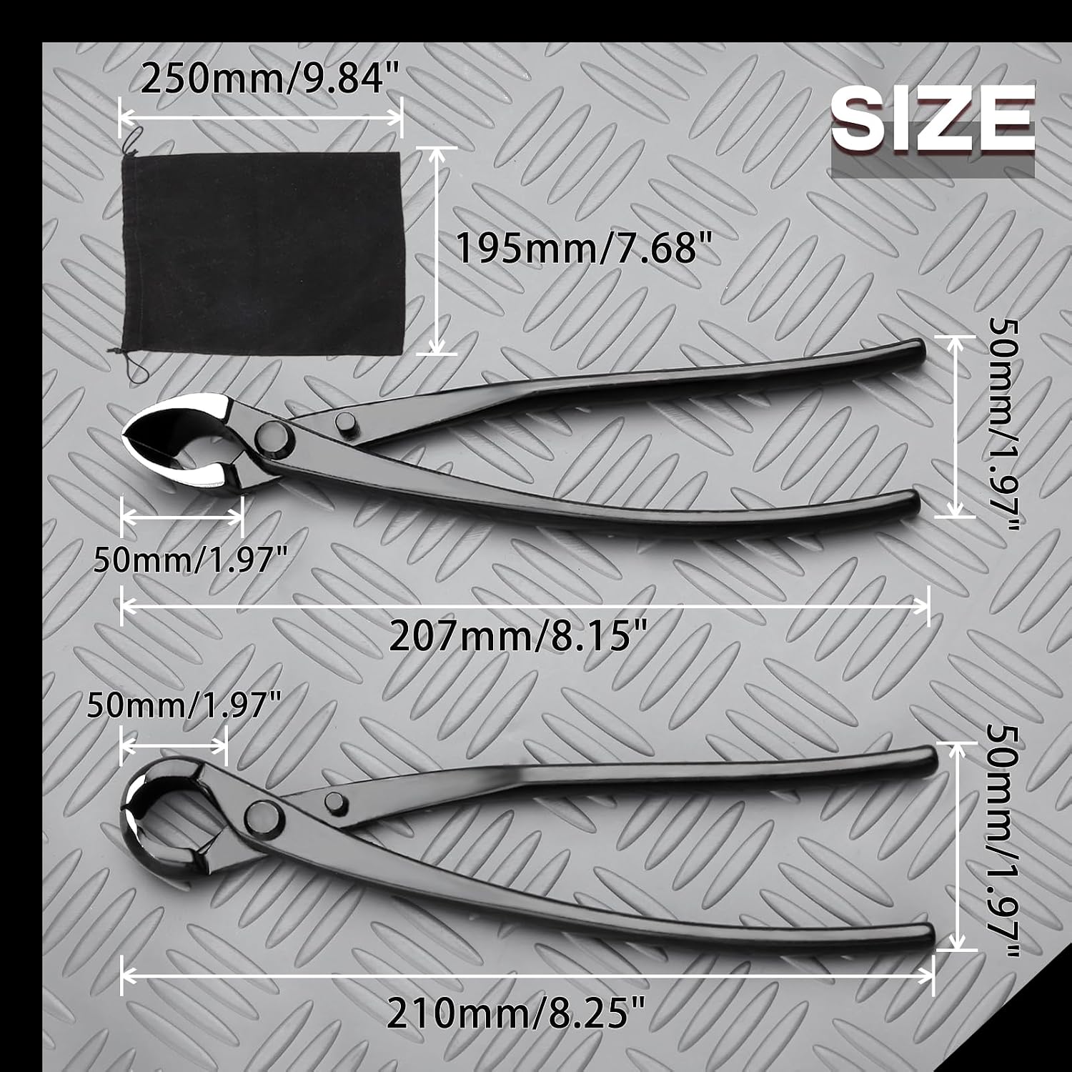 SPEEDWOX Bonsai Branch Tool Kit - Concave & Spherical Knob Cutters - Black, Modern Style - Ambidextrous, Stainless