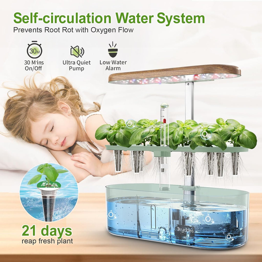 Hydroponics Growing System Indoor Garden: 12 Pods Herb Garden Kit Indoor with LED Grow Light Plant Germination Kit