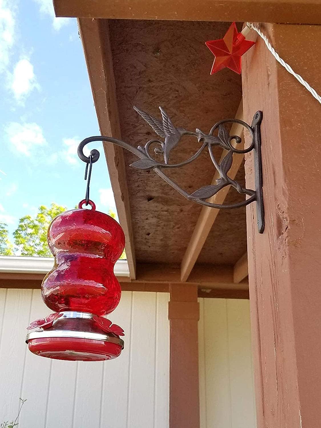 Mkono Plant Hangers Outdoor, Iron Decorative Hummingbird Feeder Bracket | 2 Pack, Rust-Proof, Bird Shaped Design, Easy