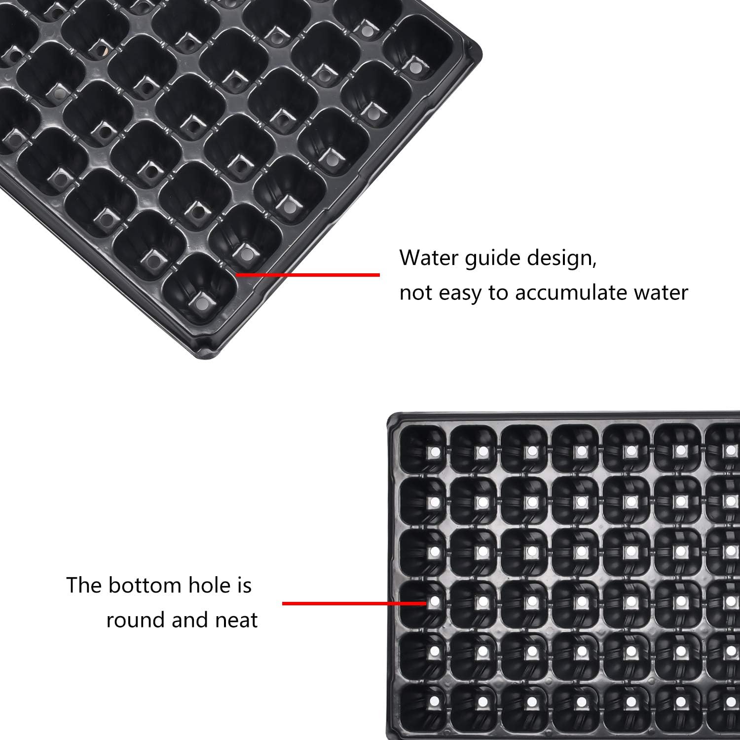 Seed Starter Kit 10 Pack-72 Cell Seedling Trays Gardening Germination | Plastic Nursery Pots Mini Plant Plug Starting