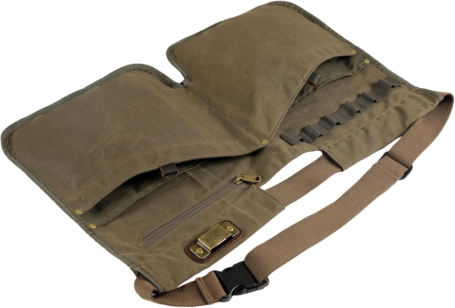 Canvas Gardening Half Apron, Heavy-Duty Florist Tool Belt 5 Pockets-Unisex | 5-zone storage with elastic loops