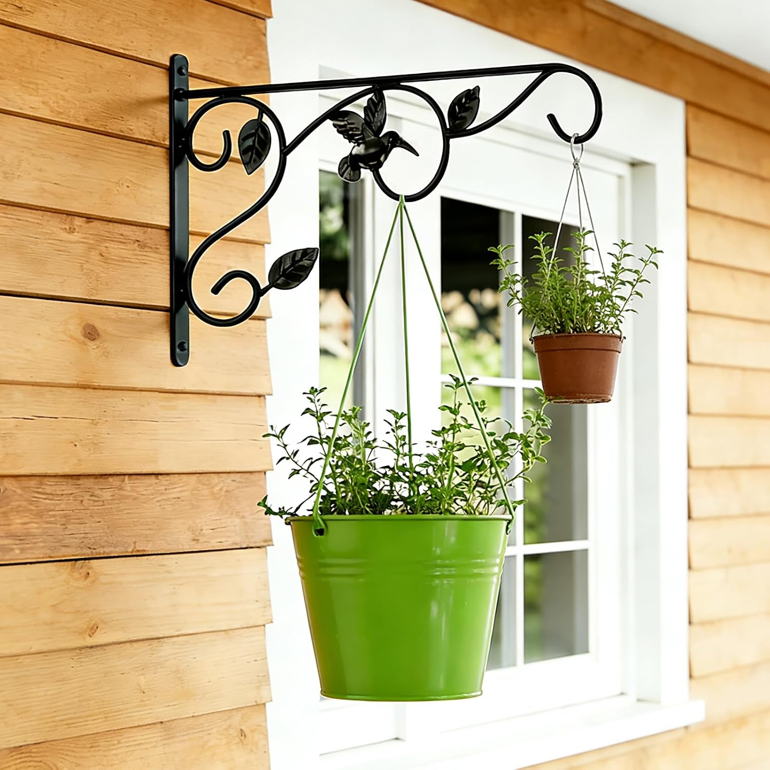 Elegant Bird Pattern Wall Hooks - Metal Plant Hangers for Indoor & Outdoor - Rust-Resistant Bracket for Plants