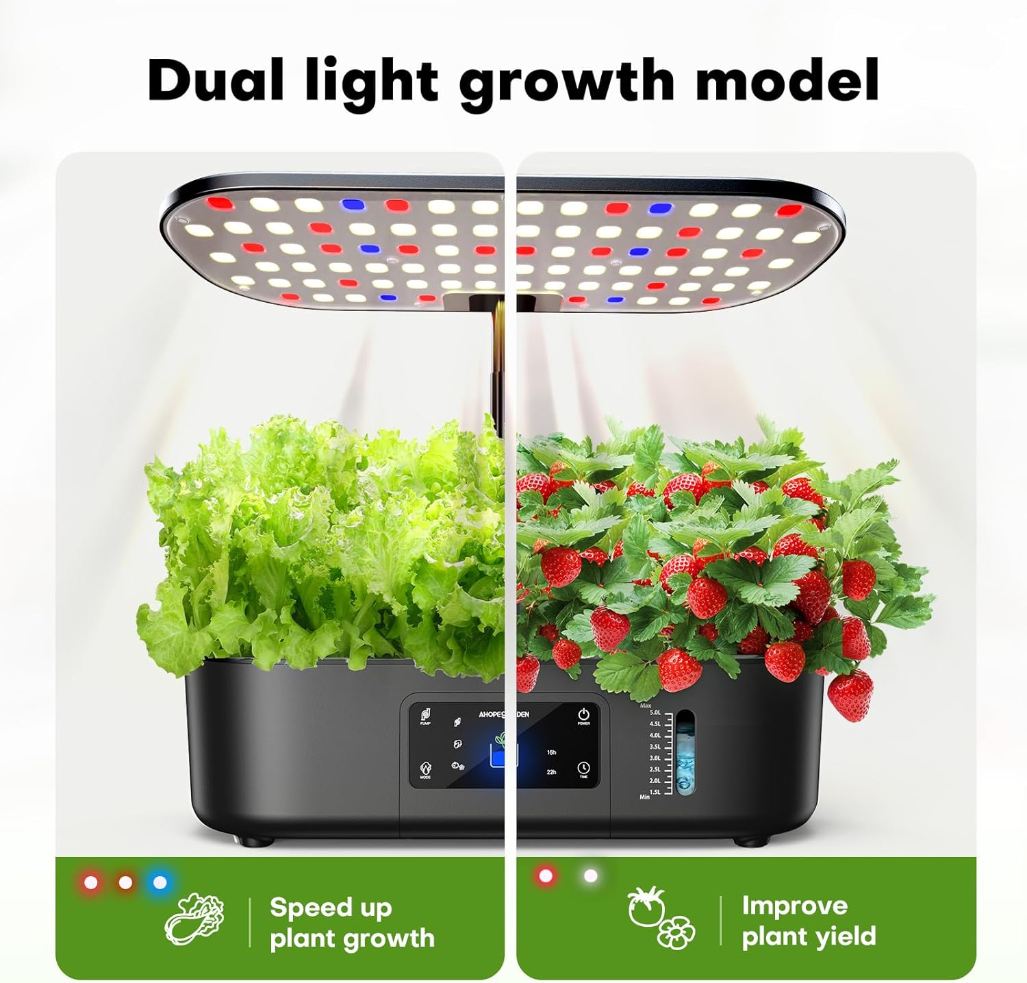 Hydroponics Growing System Kit: 12 Pods with LCD Control Panel | Indoor Herb Garden with Grow Light, Planting Height Up