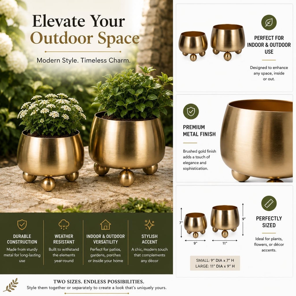 Flower Pots and Planters for Home Decor – Modern Plant Pots for Indoor and Outdoor Succulents, Herbs, and Ferns – Pots