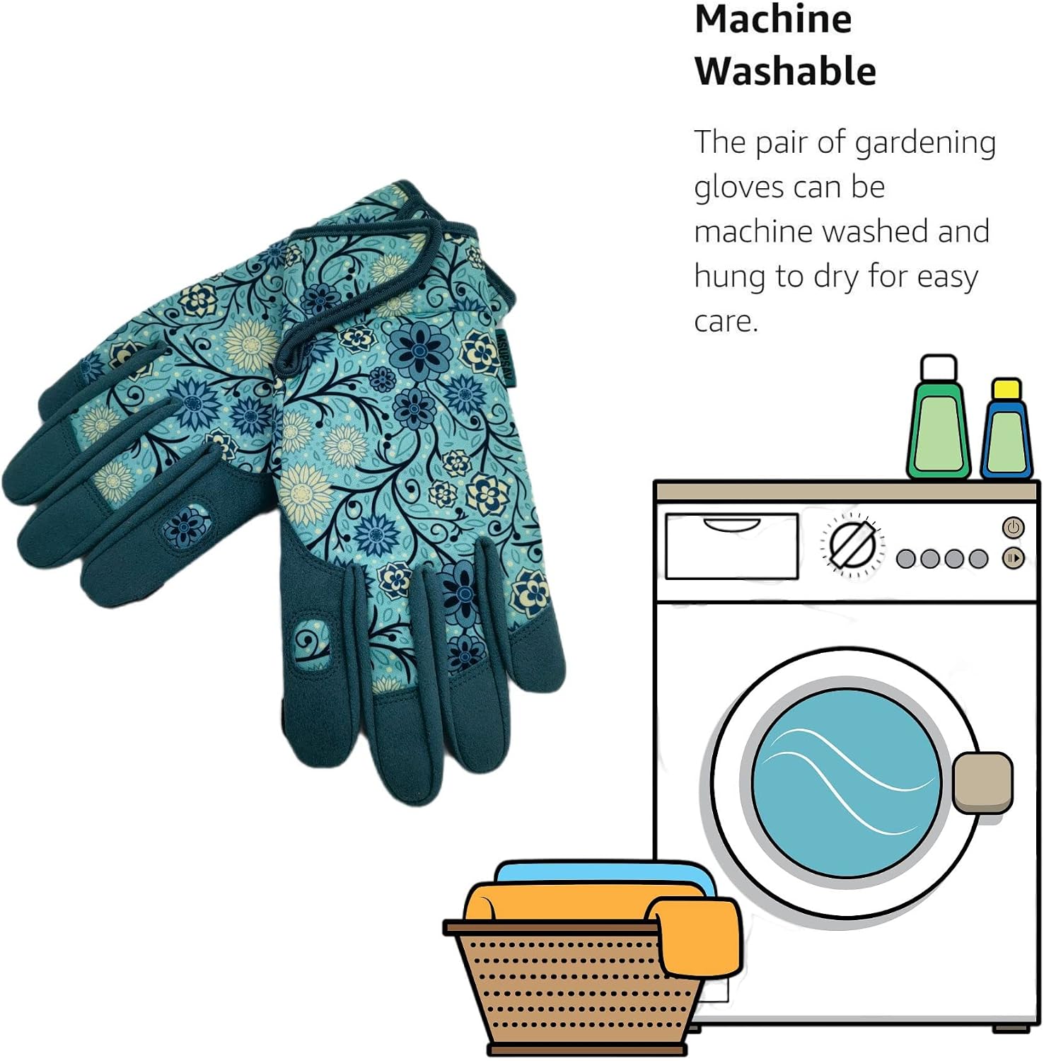 Cute Pattern Gardening Gloves,Thornproof Garden Glove,Gardener Gift | Gardening Gifts for Women,Touchscreen,Tender