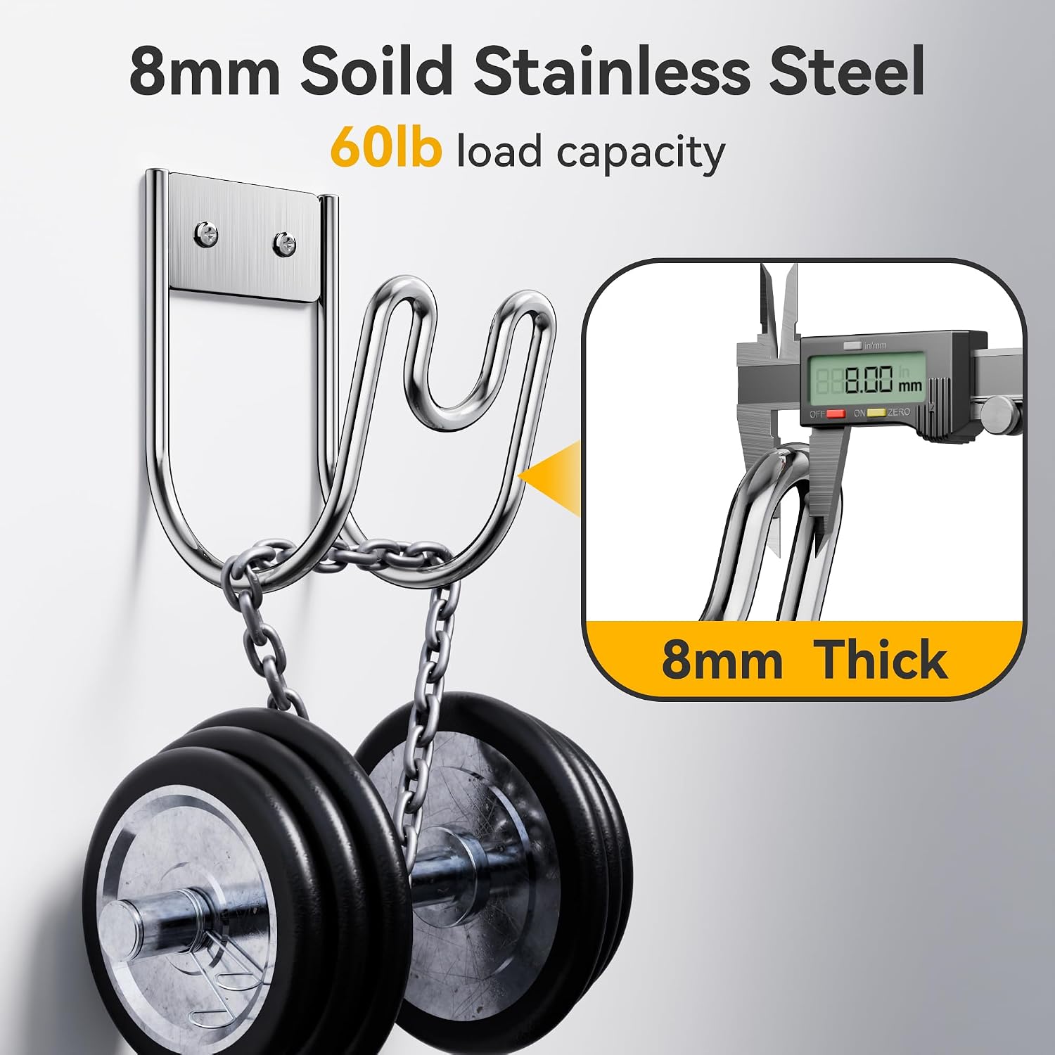 Garden Hose Holder Wall Mount - SS304 Stainless Steel Water Hose Hanger Heavy Duty Rack for Extension Cords Vacuum Hose