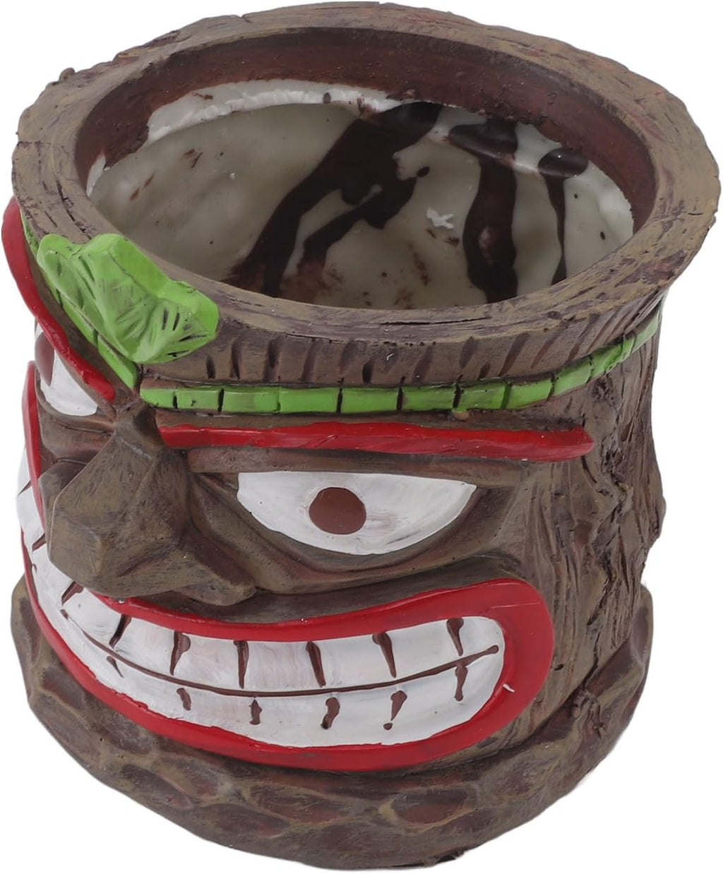 Funny Tiki Head Indoor Small Planter Pot, Totem Sculpture Planter Pot, Novelty Face Flowerpot with Hole, Resin UV Proof