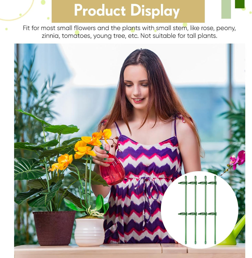 meekoo 60 Pcs 12 Inch Adjustable Plant Support Stakes for Indoor Outdoor Garden Orchid Stick Single Stem Plant Cage