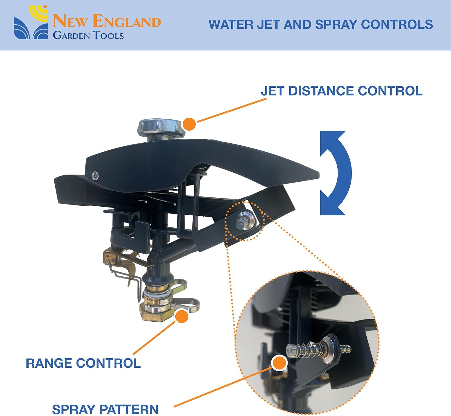 Heavy Duty Tripod Sprinkler 300003, Long Range Sprinkler with 100 FT Reach, 6 Feet Adjustable Tripod Height, 360° Range
