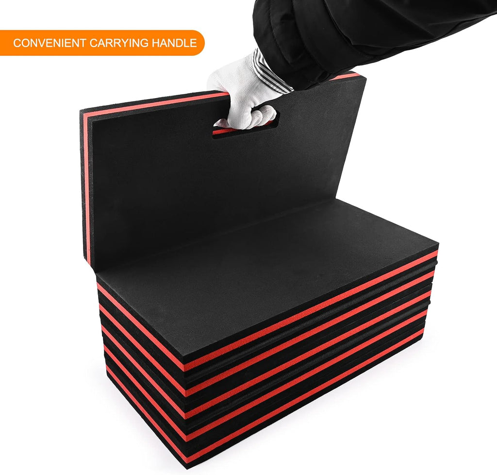 FOSHIO Foldable EVA Mat with Carrying Handles - Thick Kneeling Mat for Mechanics, Garage, Picnicking, Gardening