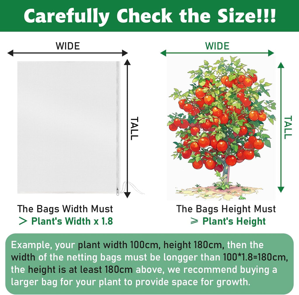 Evoio Bird Netting for Garden Plant Fruit Tree Protection Large Blueberry Bushes Netting Covers Bags with Zipper, 4 x 5