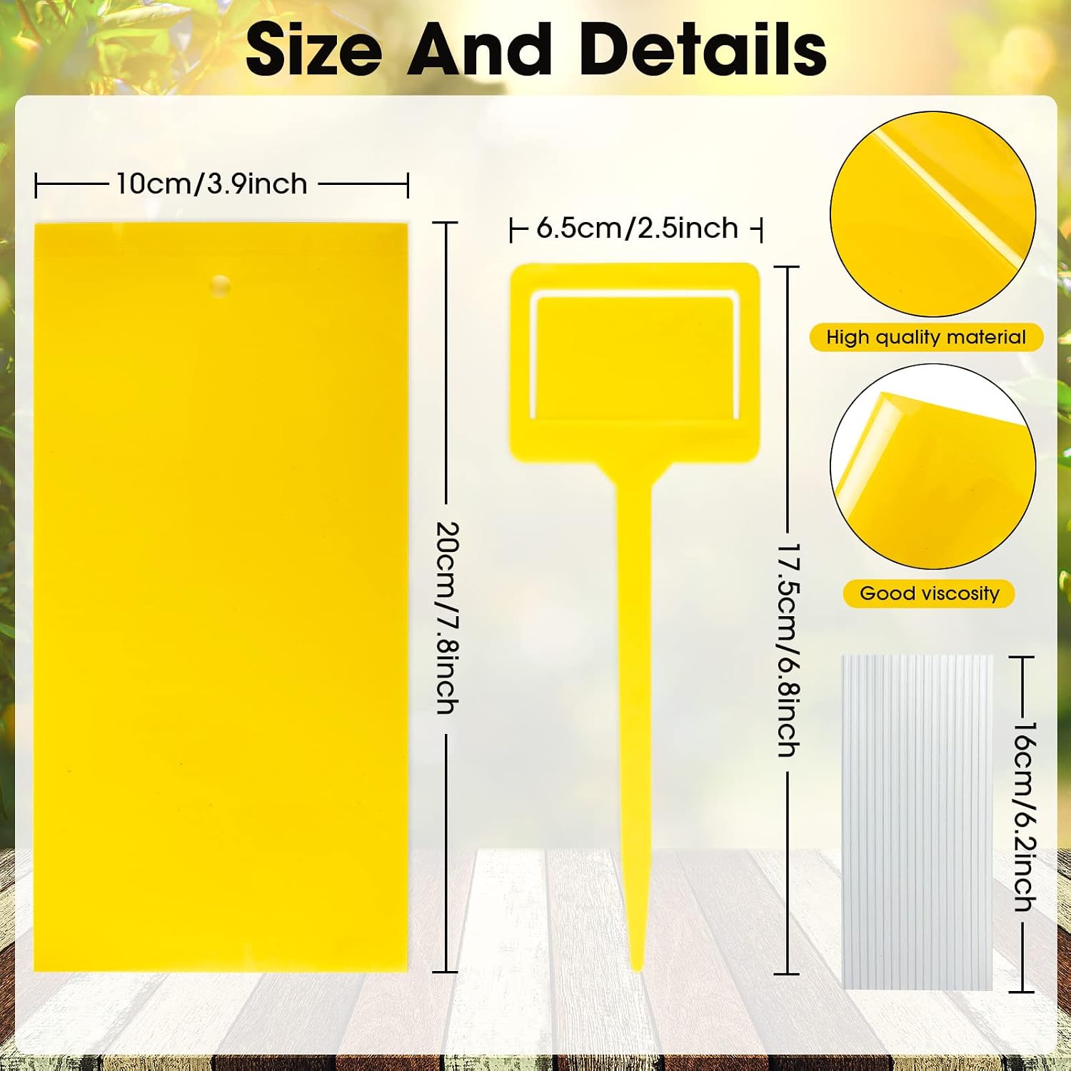 Qualirey 550 Pcs 7.9 x 4 Inch Yellow Sticky Traps for Plant Gnats Dual Sided Fruit Fly Sticky Traps for Indoors