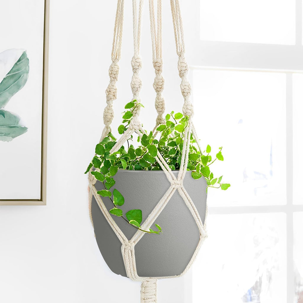 Ferlypote Plant Pots 8 Inch Set of 4, Flower Pots with Multi Mesh Drainage Holes, Planters for Indoor Outdoor Garden