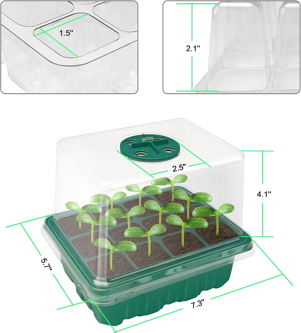 Seed Starter Tray, Seed Propagation Station with Grow Light,5 Pack | Seedling Starting Kit with Time Controller,Mini