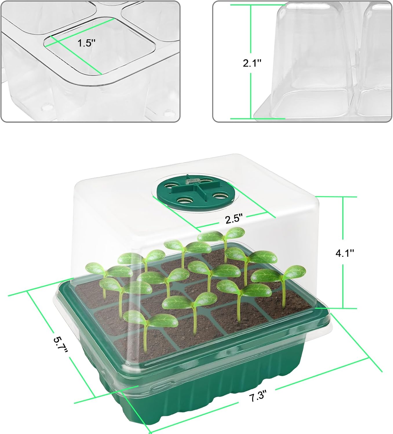 Seed Starter Tray, Seed Propagation Station with Grow Light,5 Pack | Seedling Starting Kit with Time Controller,Mini