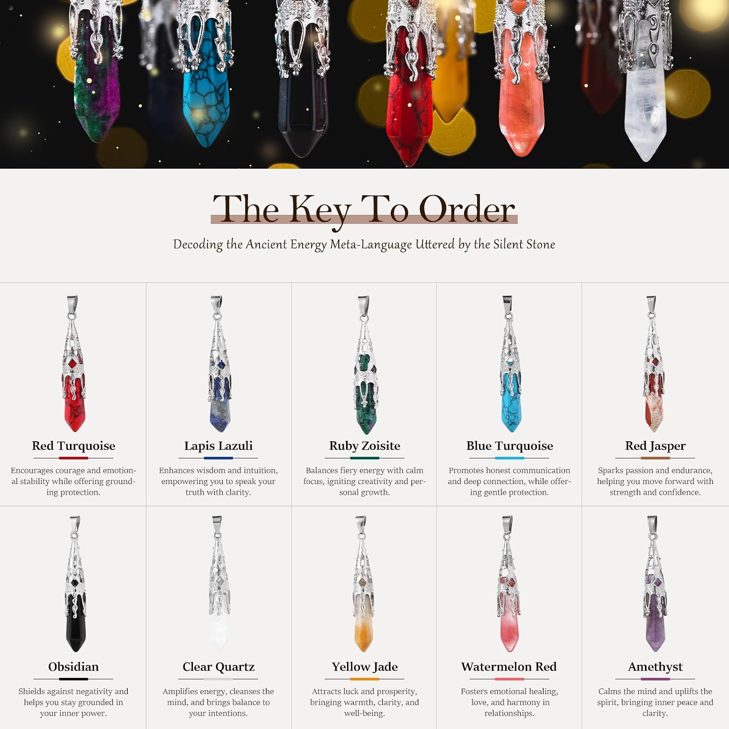 260Pcs DIY Beaded Garden Stakes, Fairy Wand 10-Pack Decorative Kit | Healing Crystal Pendant, 12in Threaded Rods