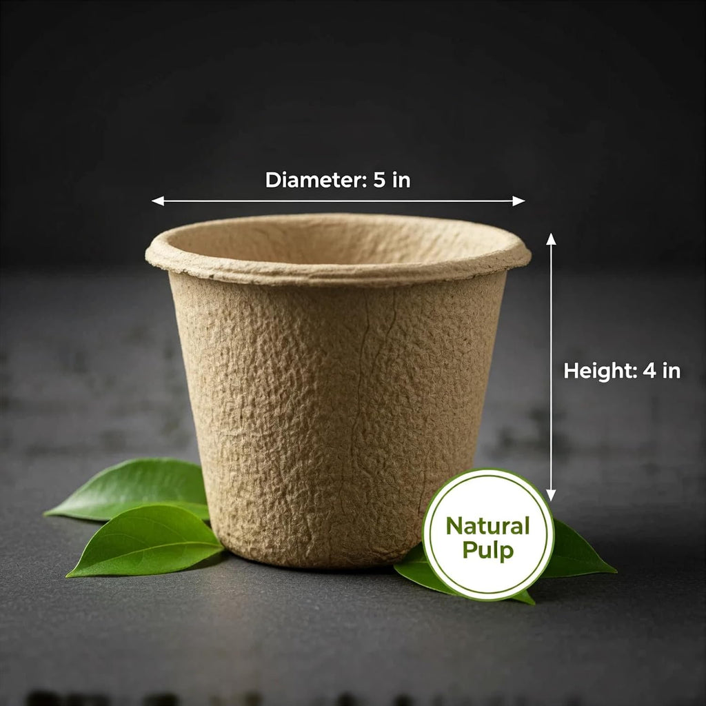 40 Packs 5 Inch Peat Pots with 40 Pcs Plant Labels, Biodegradable Seedling Pots with Drainage Holes, Nursery Pots