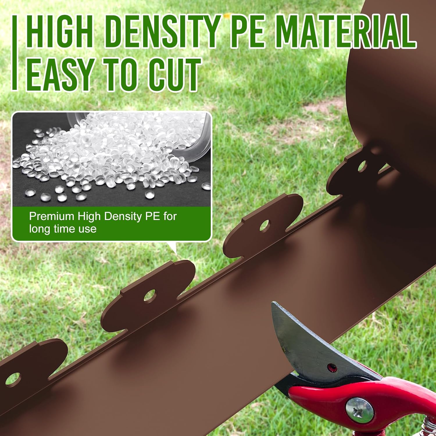Landscape Edging 4 Inch Tall 40FT with 50Pcs Metal Spikes, Plastic Garden Edging Border Landscape Edging Border Lawn