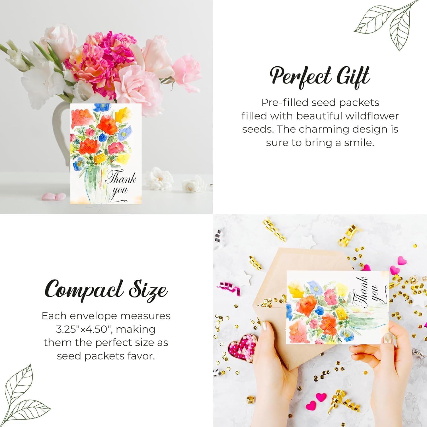 25 Wildflower Seed Packets - Thank You Gifts for Guests - Engagement Party Decorations - Wild Flower Seeds Throw and