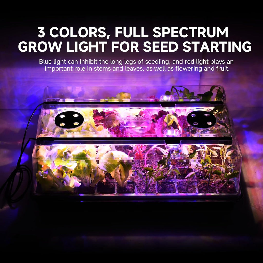 Seed Starter Trays with Grow Lights, Grow Lights for Seed Starting Kit, Timming Set, Indoor Plant Growing Kit for