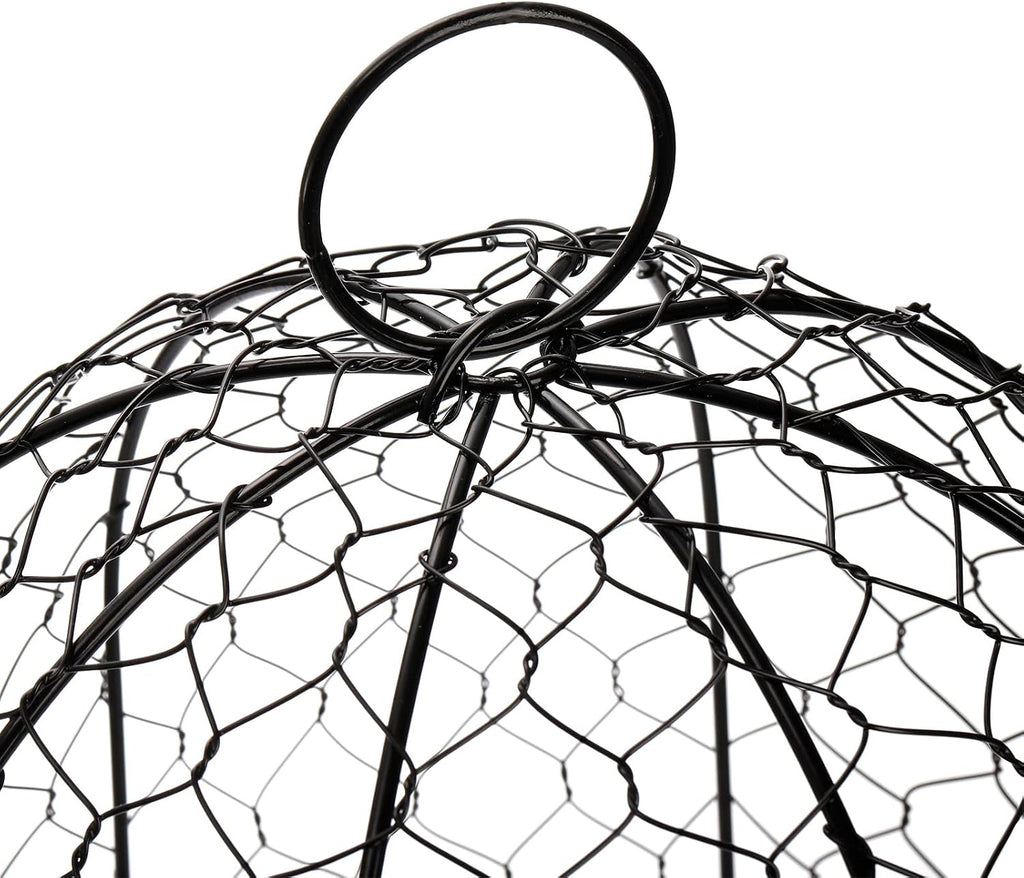 Coloch 5 Pack Garden Chicken Wire Cloche, 16x 13 Inches Black Dome Plant Protector Cover Strong Metal Garden Cloches