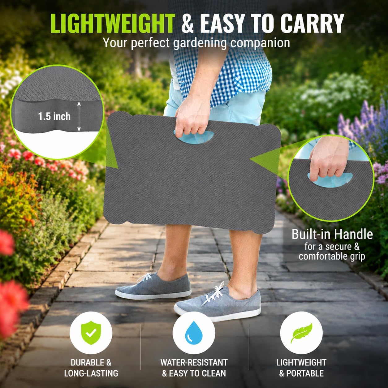3 Pack Kneeling Mats, Heavy Duty Thick Foam Kneeling Pad, Shock Absorbent Pads, High Density Premium Kneeling Pads for